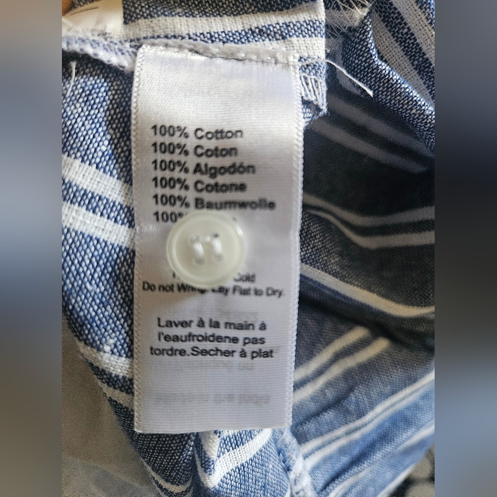 Emerson Fry Blue & White Striped Square-Neck Midi Dress - Picture 9 of 9